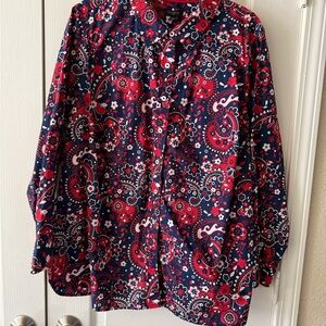 Women’s Button Front Shirt - “Picnic Paisley” by Talbots